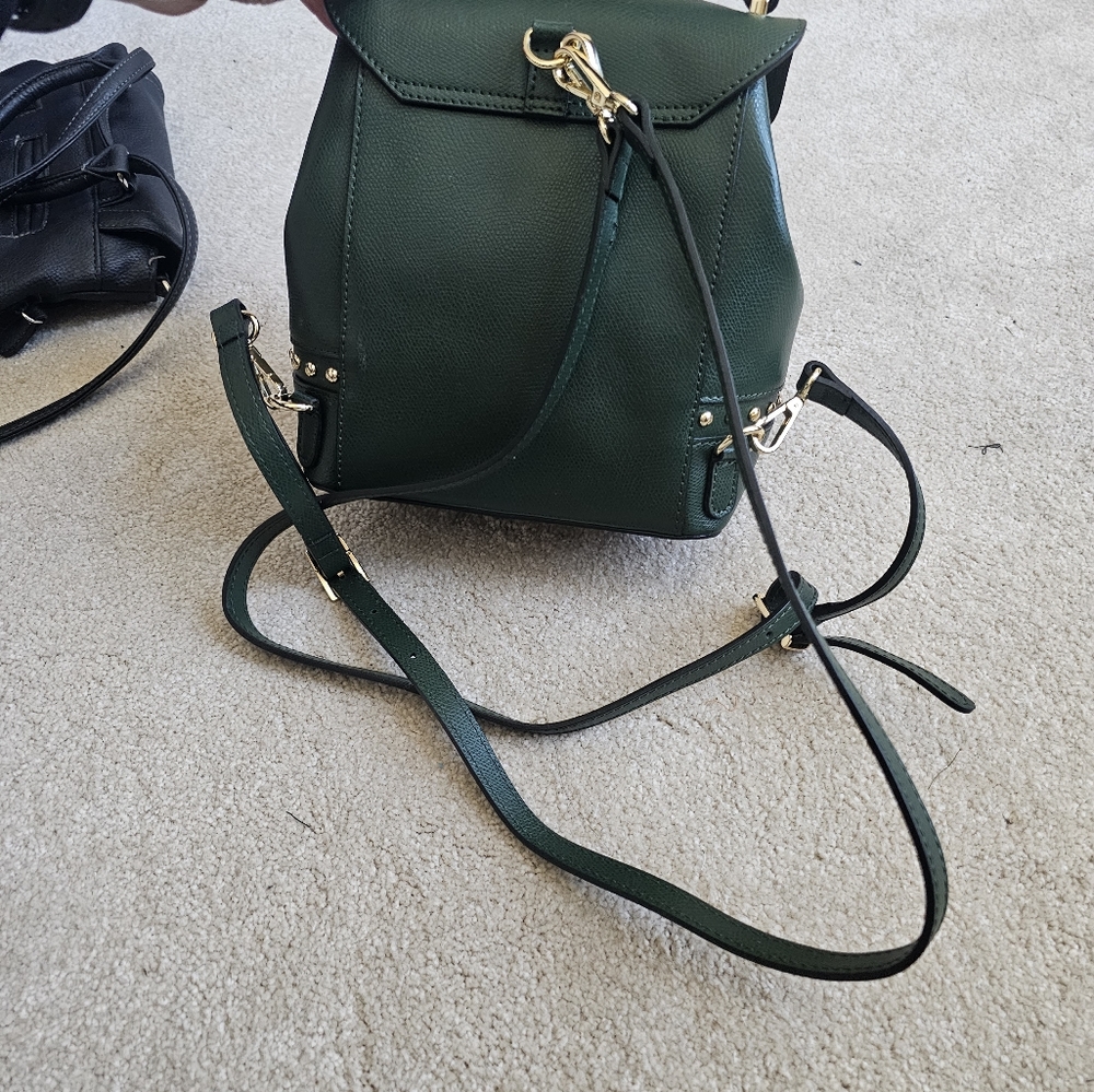 Genuine Italian leather Green Backpack NEW With Tags Anna Virgili Agnese - Picture 6 of 7